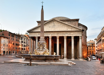 Piazza della Rotonda, Pantheon, Rome - obrazy, fototapety, plakaty