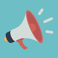 flat style vector loudspeaker or megaphone icon