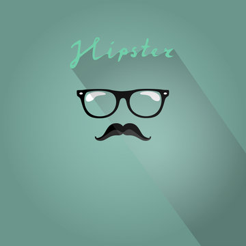Retro hipster mustache and glasses symbol vector illustration