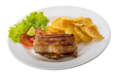 Grilled pork with potato