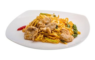 Fried noodles with pork