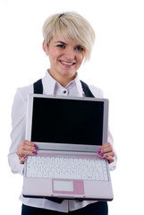 Young attractive woman with laptop