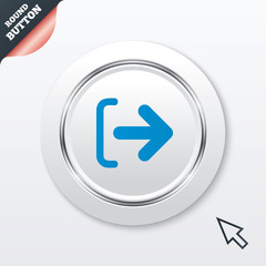 Logout sign icon. Log out symbol. Arrow.