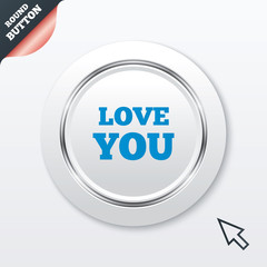 Love you sign icon. Valentines day symbol.