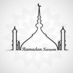 Beautiful card for ramadan kareem mosque and masjid vector