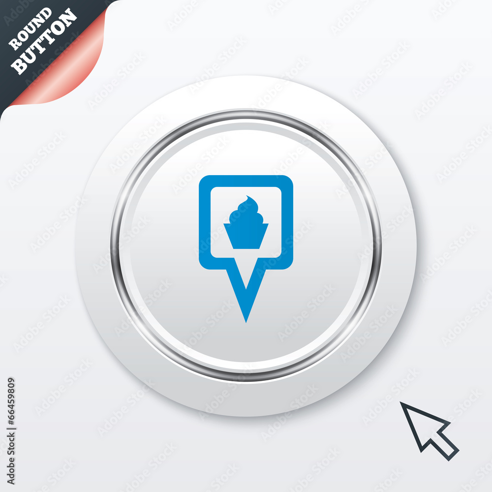 Poster map pointer food sign icon. marker symbol.
