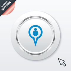 Map pointer user sign icon. Marker symbol.