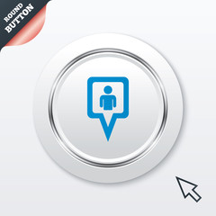Map pointer user sign icon. Marker symbol.