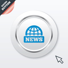News sign icon. World globe symbol.
