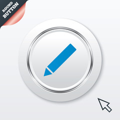 Pencil sign icon. Edit content button.