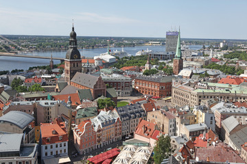 Naklejka na ściany i meble The general view of Riga, Latvia