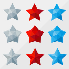 star set by triangles, polygon vector illustration