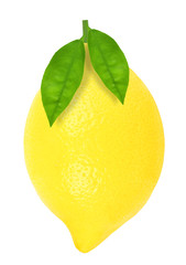 lemon with leaf