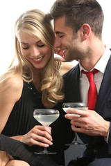 Frau und Man beim flirten