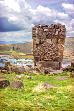 Sillustani - pre-Incan burial ground (tombs) on the shores of La