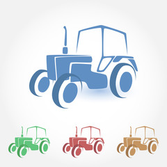 Tractor stylized vector icon
