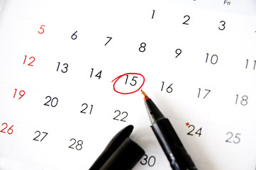 pen marked on date