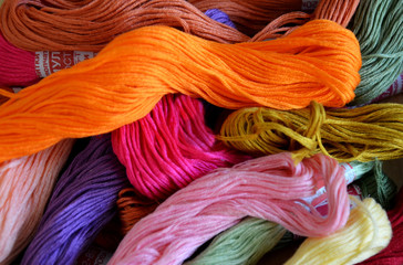 Multicolored threads for embroidery