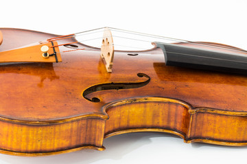 Naklejka na ściany i meble Antique violin isolated on the white background