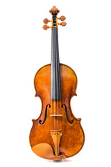 Fototapeta na wymiar Antique violin isolated on the white background