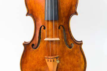 Antique violin isolated on the white background