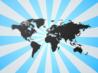 世界地図G5 - シルエット