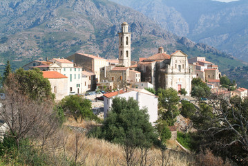 Fototapeta na wymiar The village of Montegrosso on Corsica island