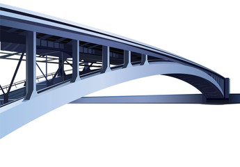 blue large metal bridge vector