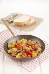 hungarian letcho in a pan