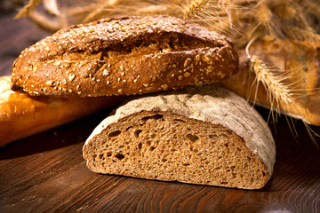 Bakery Bread on a Wooden Table