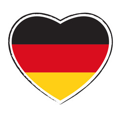 Heart flag of Germany. Flagge Deutschland. Drapeau allemand.