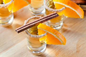 tequila with orange and cinnamon