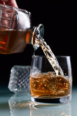 glass with whiskey