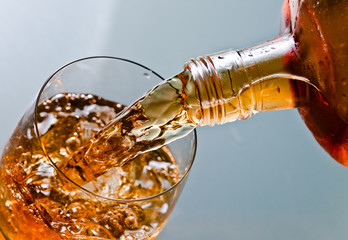 glass with whiskey