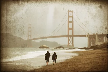 Printed kitchen splashbacks Baker Beach, San Francisco Golden Gate Bridge