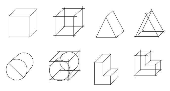 scheme of geometrical objects vector