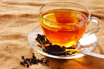 Tea with a lemon.