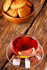 Pomegranate tea with Cookies.
