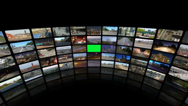 Video Wall Zoom In Green Angle (black)