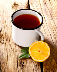 Black tea with lemon.