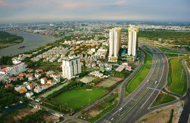 Impression panorama of Ho Chi Minh city