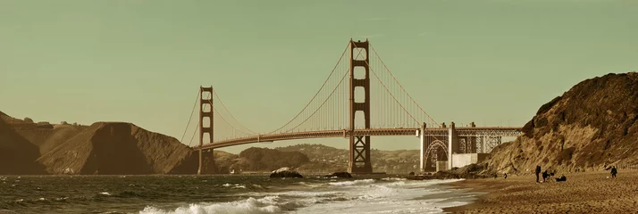 Naadloos Behang Airtex Baker Beach, San Francisco Golden Gate Bridge