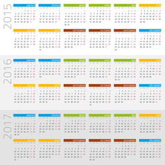 français calendrier 2015 - 2017