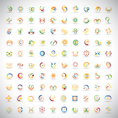 Unusual Icons Set - Isolated On Gray Background