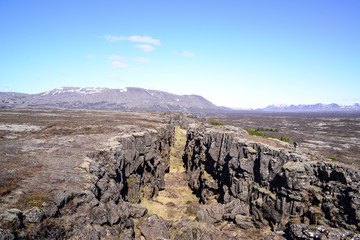 Thingvellir National park a famous area in Iceland right over th