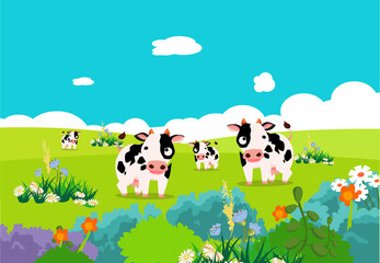 Farm animals with cows