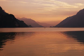 Foto auf Alu-Dibond swiss lake sunset © Rui Vale de Sousa