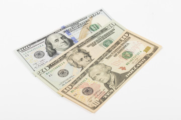 money on the white background