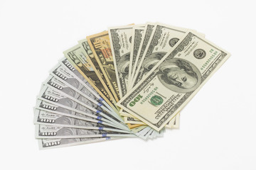 money on the white background