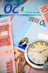 Watch on the euro banknotes.